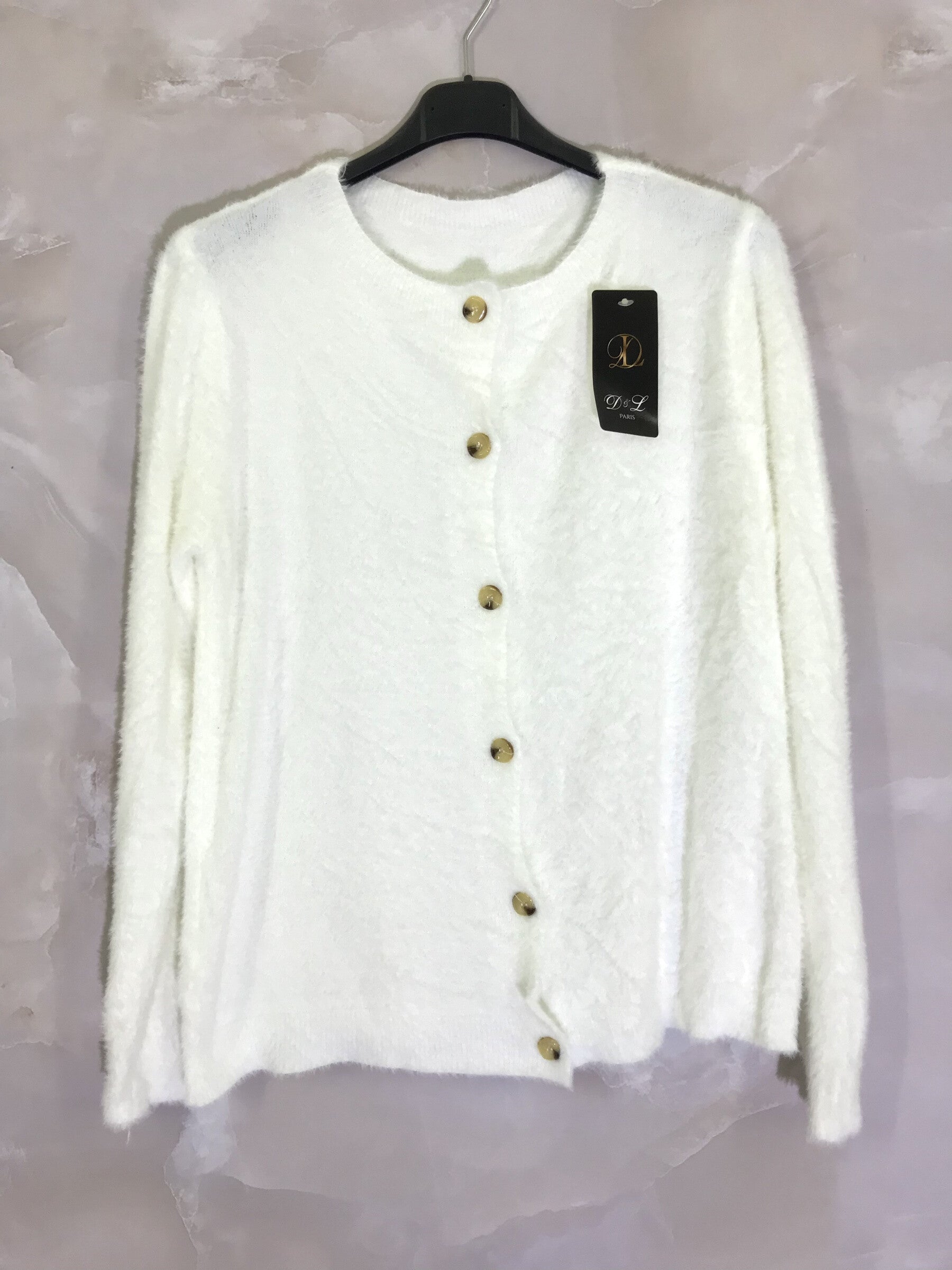 Ultra mjuk och elastisk rundhalsad knäppt ned-downy väst i Stor Storlek