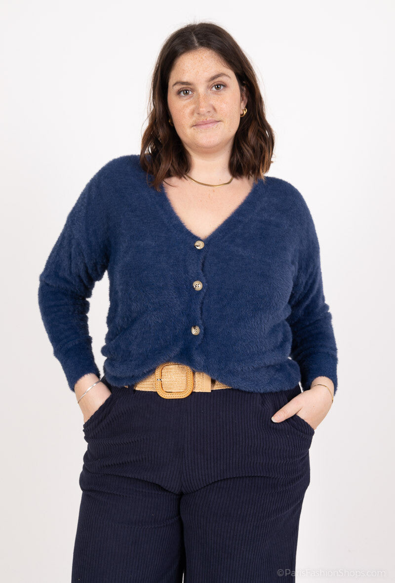 Plus Size Ultra Soft and Elastic V-Neck Cardigan
