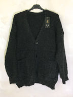 Plus size fluffy cardigan with buttons and pockets