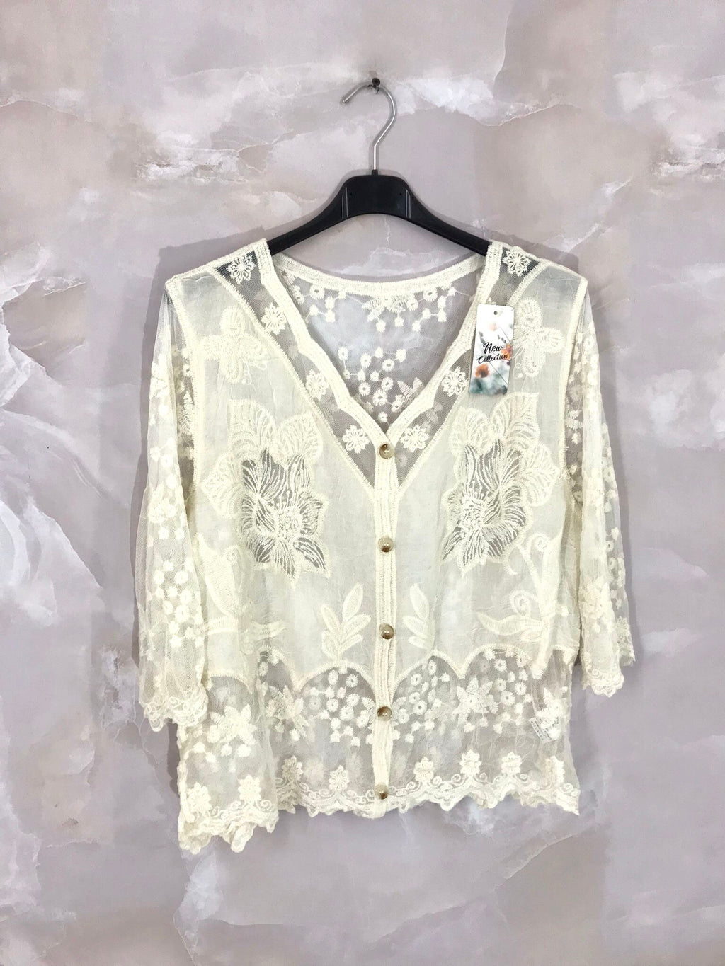 Plus Size Buttoned lace vest size 36 to 42
