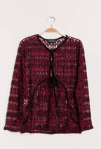 Plus Size Transparent Lace Cardigan
