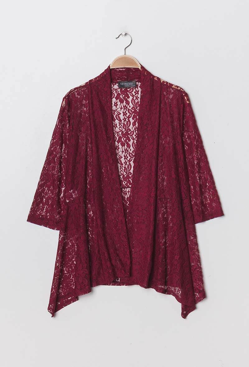 Plus Size Spets Cardigan