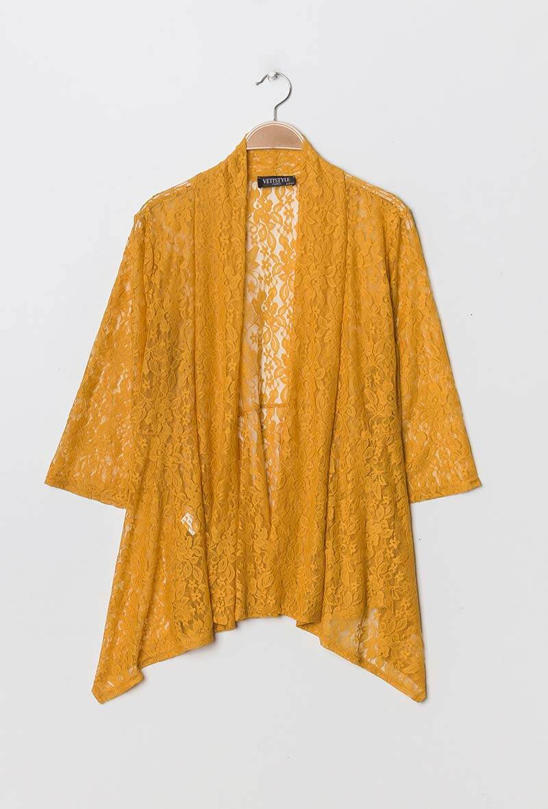 Plus Size Spets Cardigan