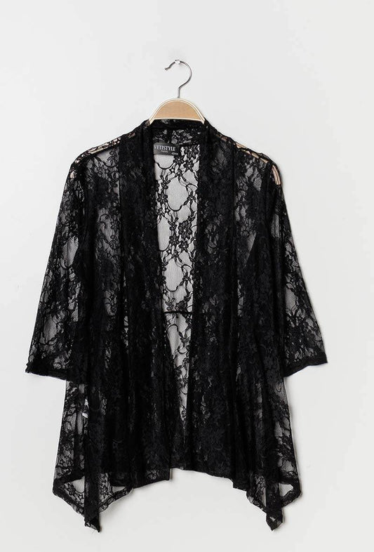 Plus Size Lace Cardigan