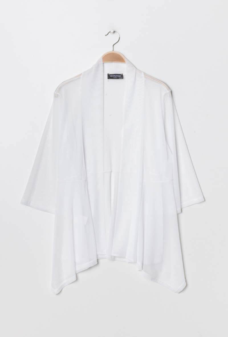 Plus Size Cardigan i Transparent Tyll