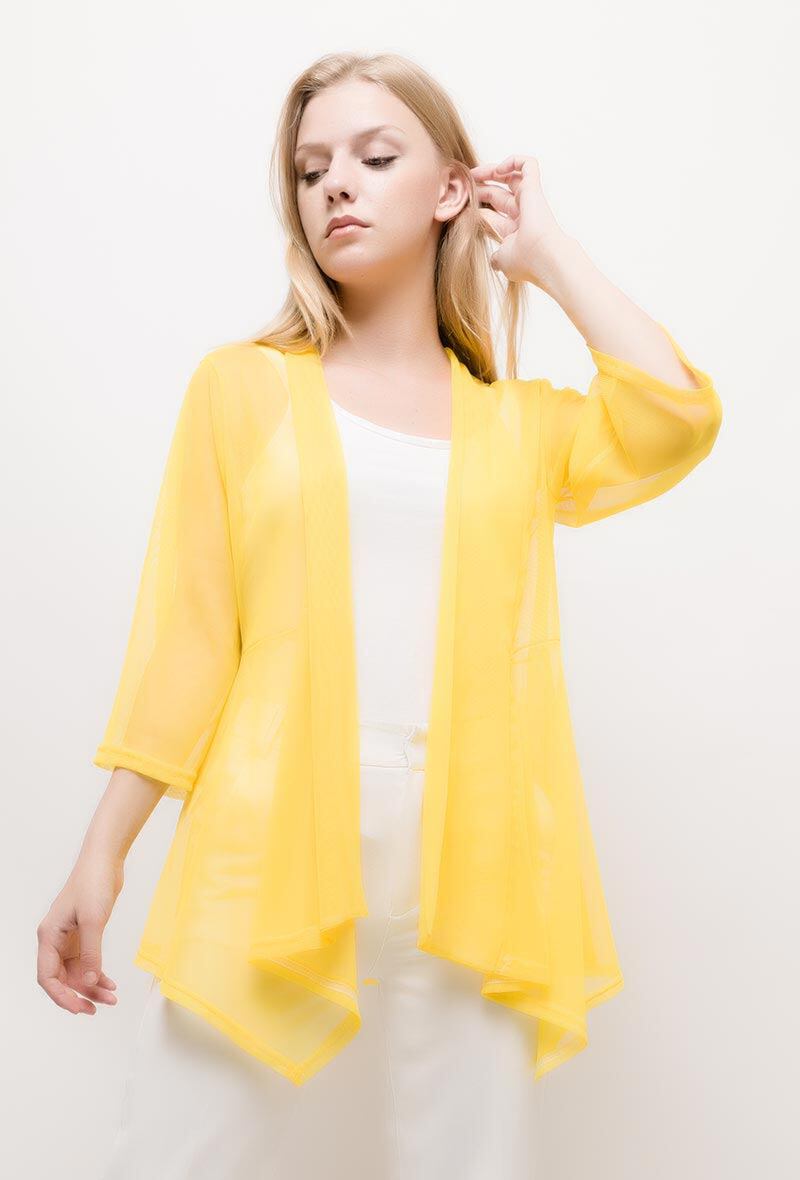 Plus Size Cardigan i Transparent Tyll
