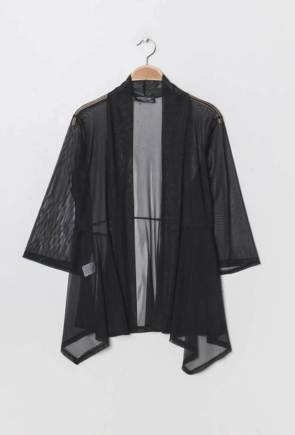Plus Size Cardigan i Transparent Tulle