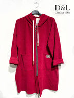 Velvet hoodie vest sizes T38 to T52 i Stor Storlek