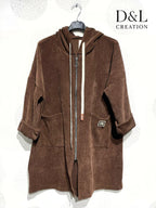 Velvet hoodie vest sizes T38 to T52 i Stor Storlek