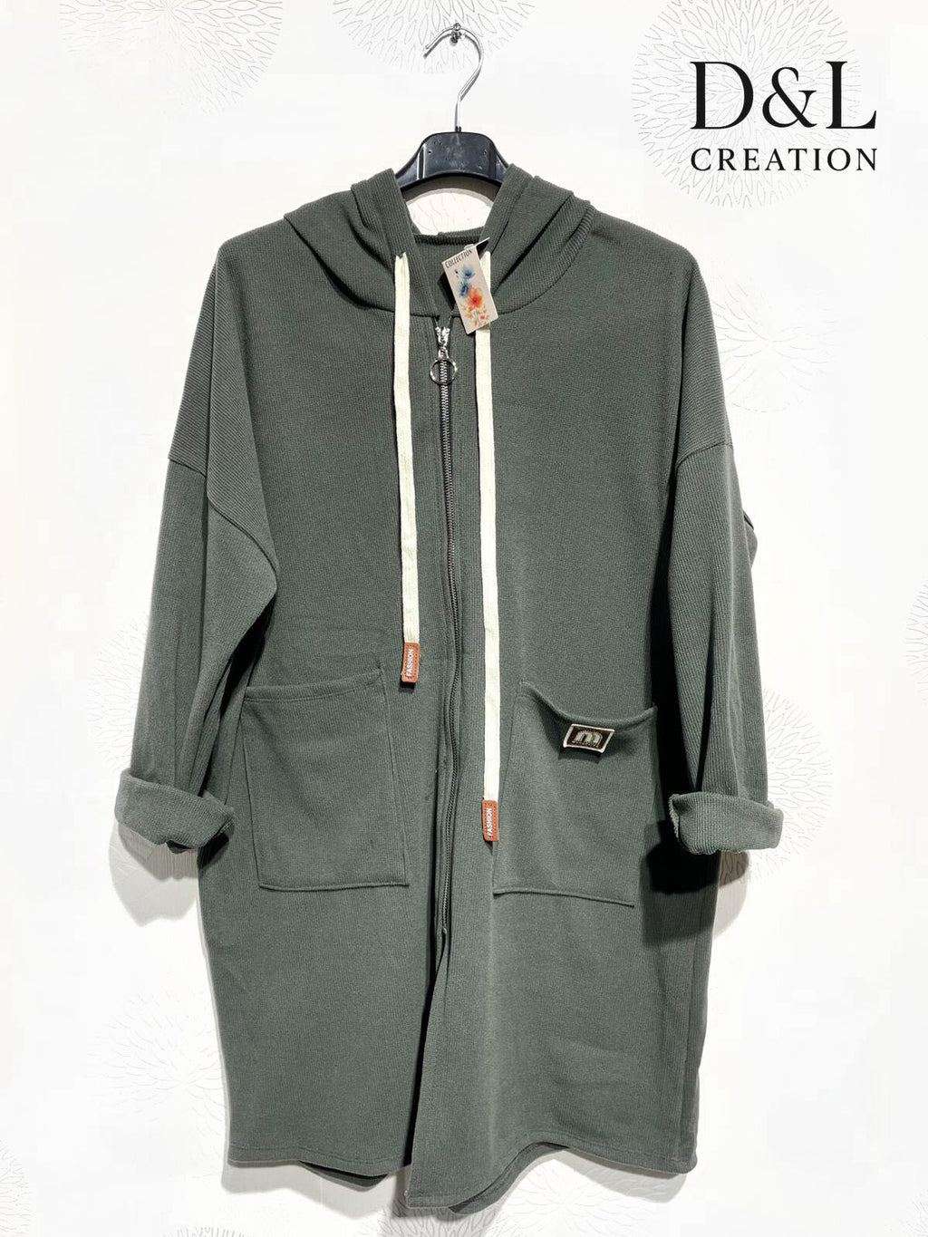 Velvet hoodie vest sizes T38 to T52 i Stor Storlek