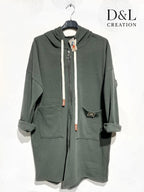 Velvet hoodie vest sizes T38 to T52 i Stor Storlek