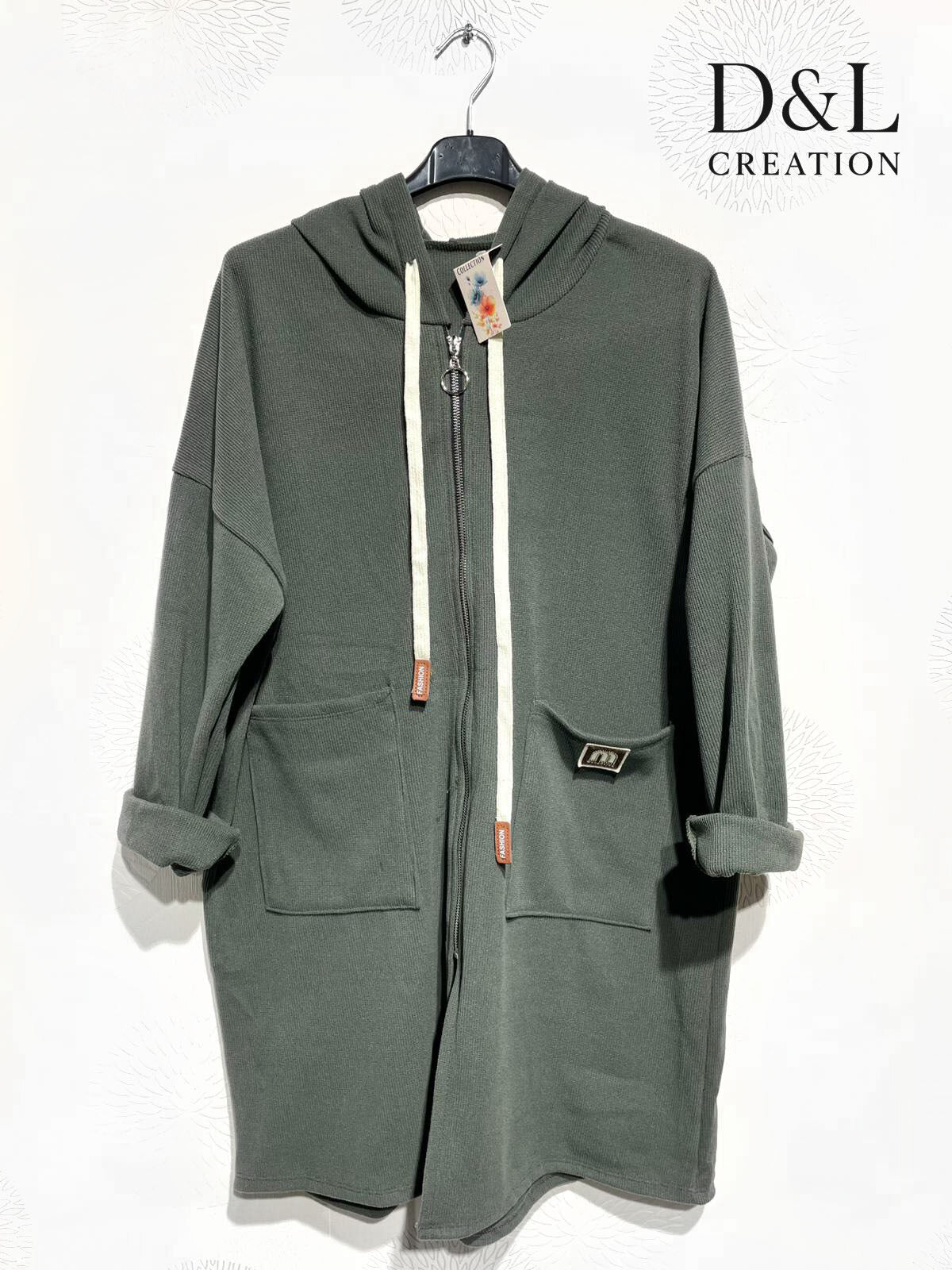 Velvet hoodie vest sizes T38 to T52 i Stor Storlek