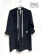 Velvet hoodie vest sizes T38 to T52 i Stor Storlek