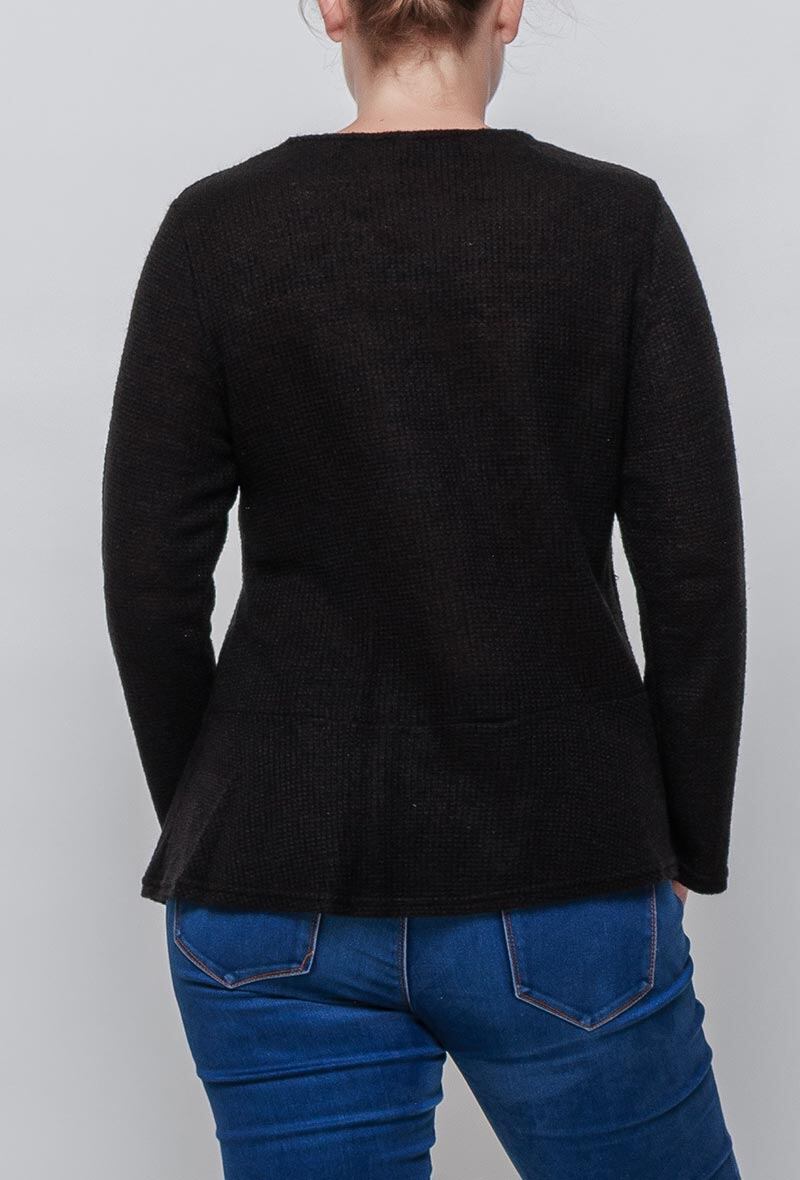 Plus Size Fancy Cardigan med Guldknappar