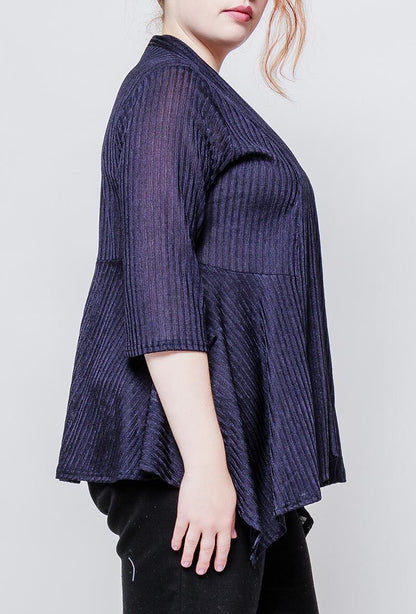 Plus Size Finribbad Cardigan