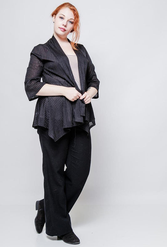 Plus Size Finribbad Cardigan