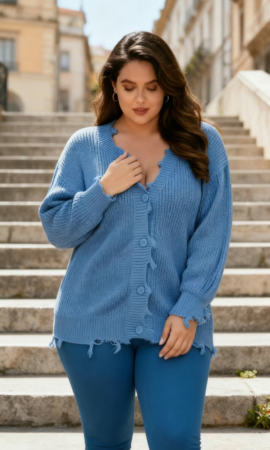 Plus size cardigan i Stor Storlek