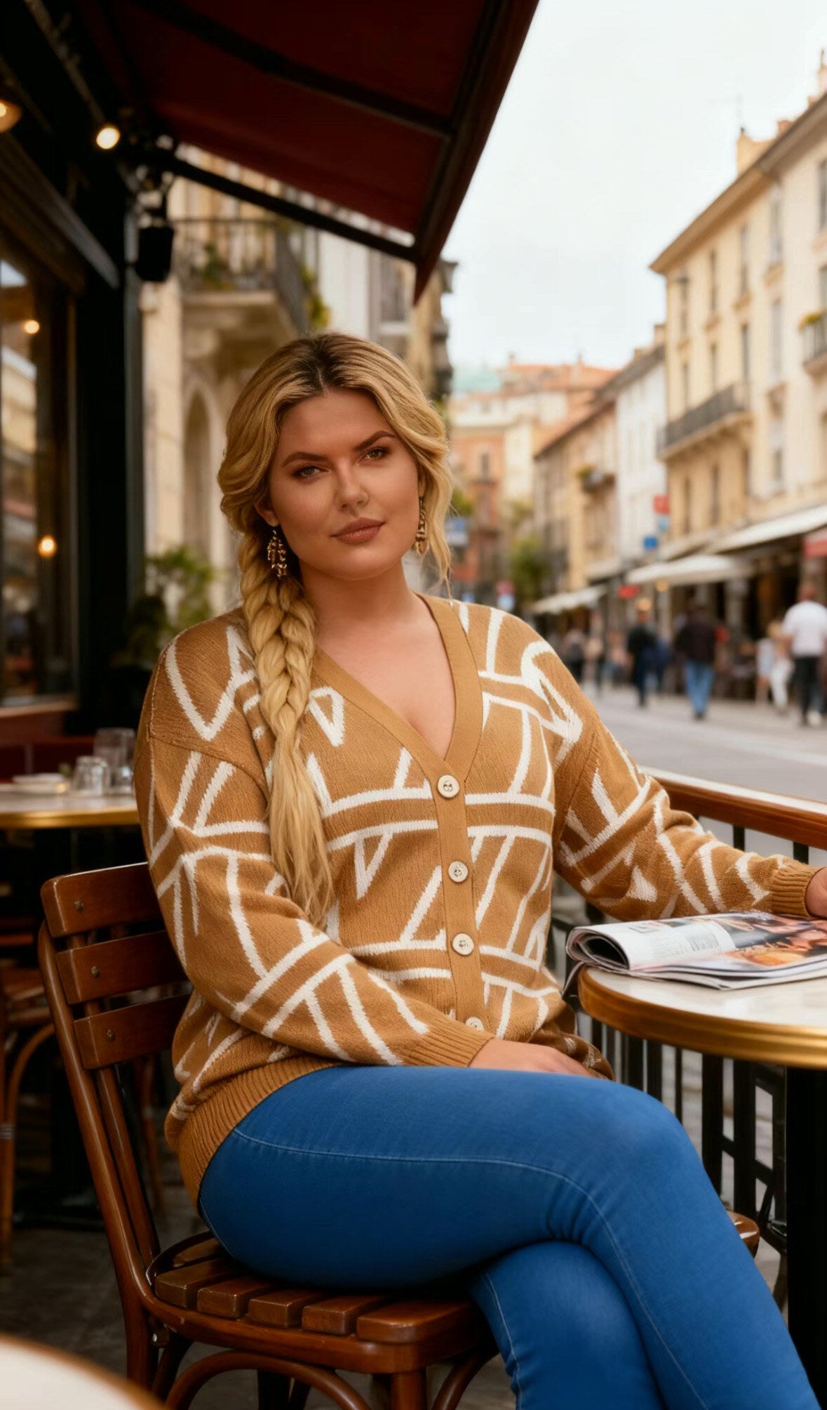 Plus size cardigan i Stor Storlek
