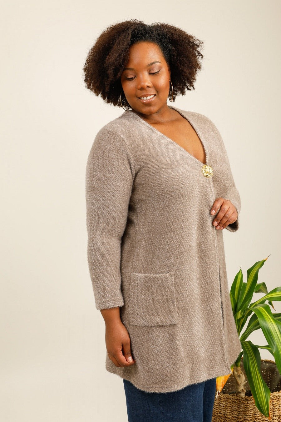 Plus size cardigan i Stor Storlek