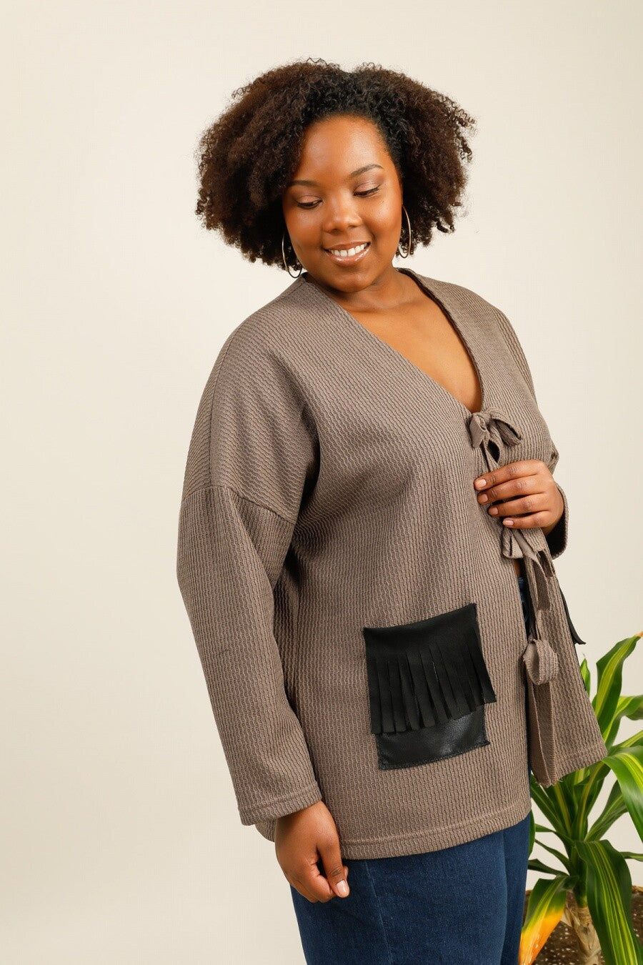 Plus size cardigan i Stor Storlek