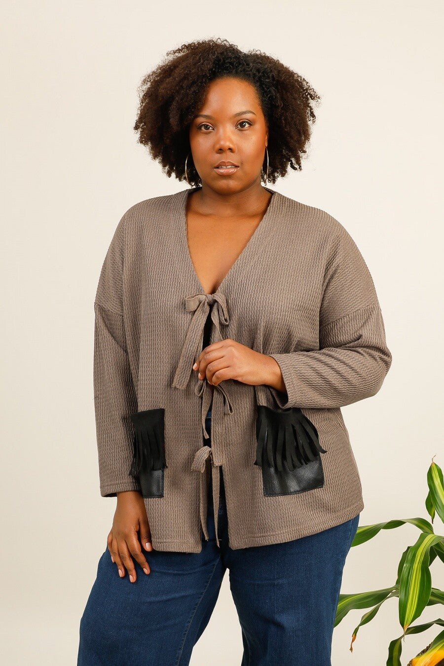Plus size cardigan i Stor Storlek