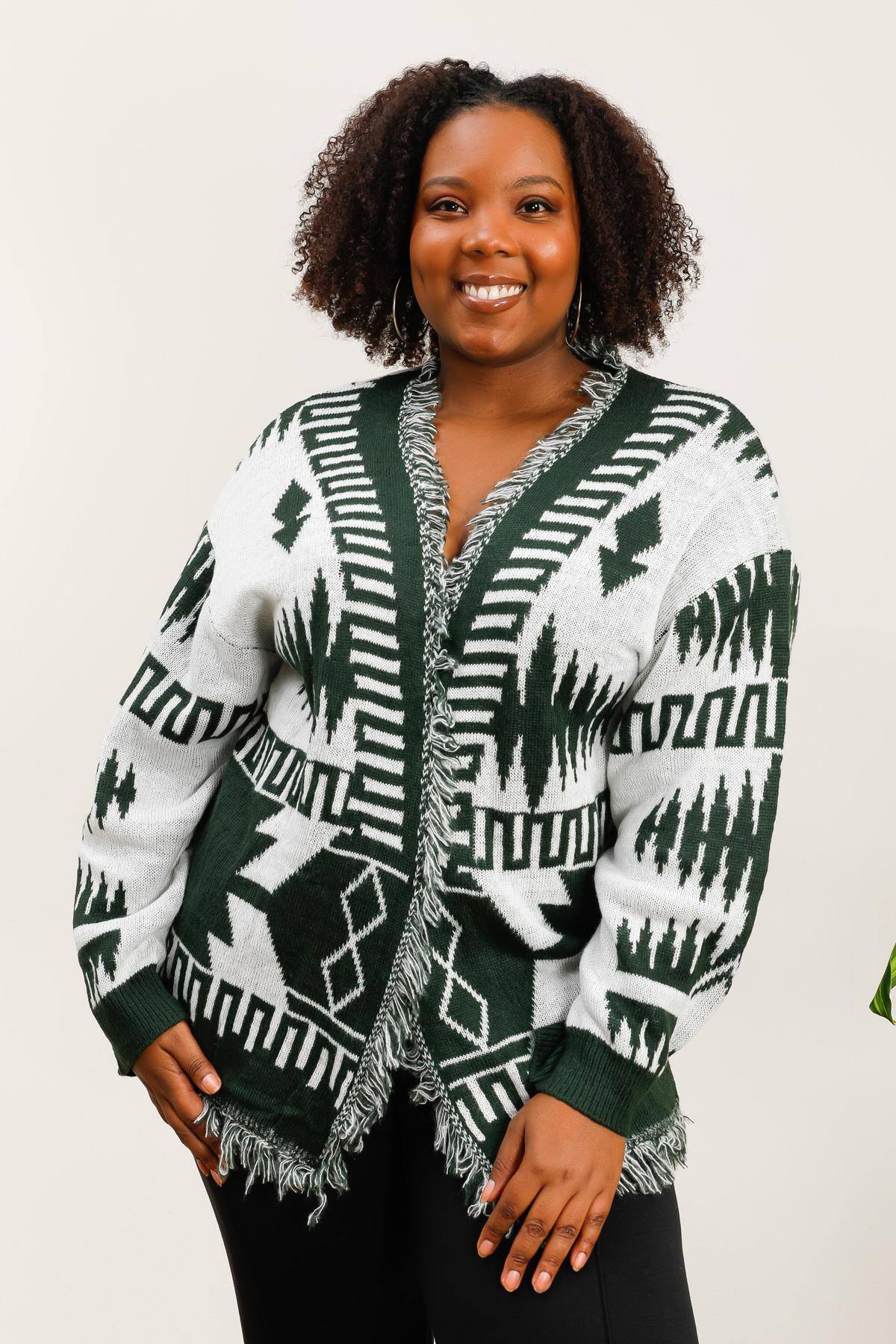 Plus Size Cardigan i Stor Storlek