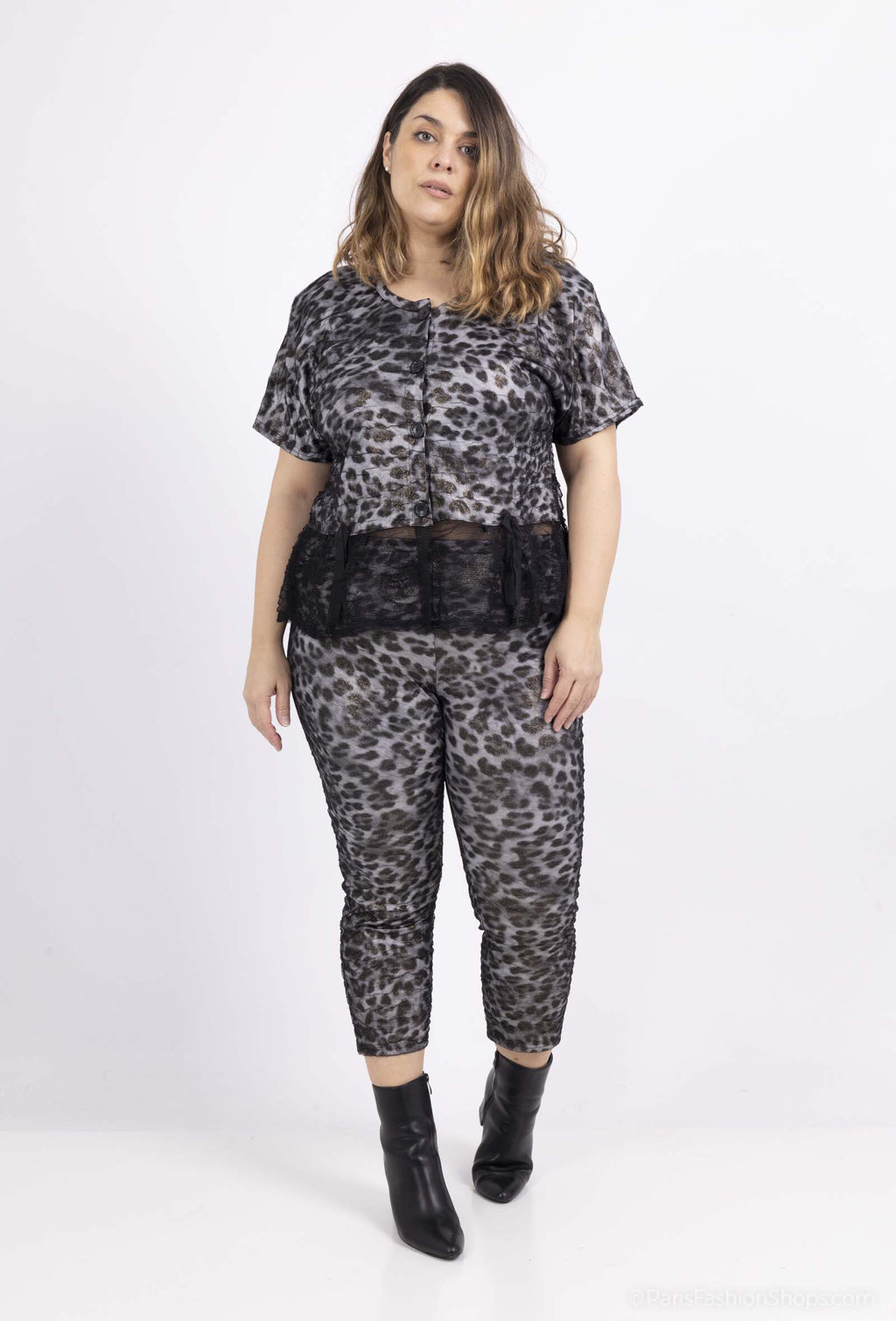 Plus Size Blommig Västar med Spets