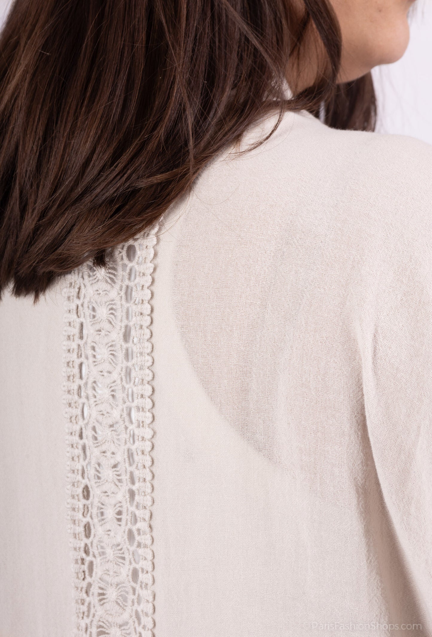 Plus Size Lång Kimono / Cardigan i Blanda av Bomull/Linne