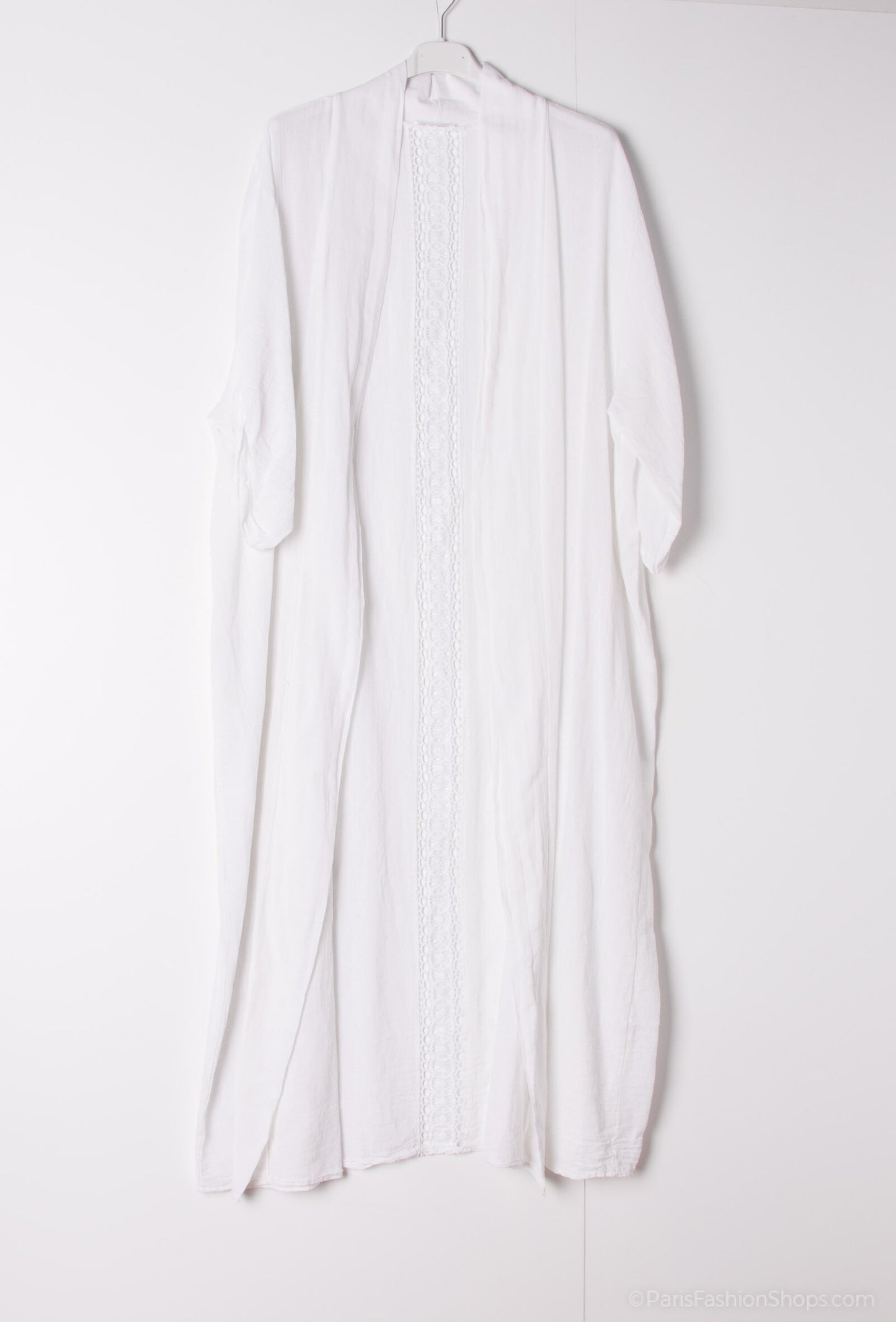 Plus Size Long kimono / cardigan in mix of cotton/linen
