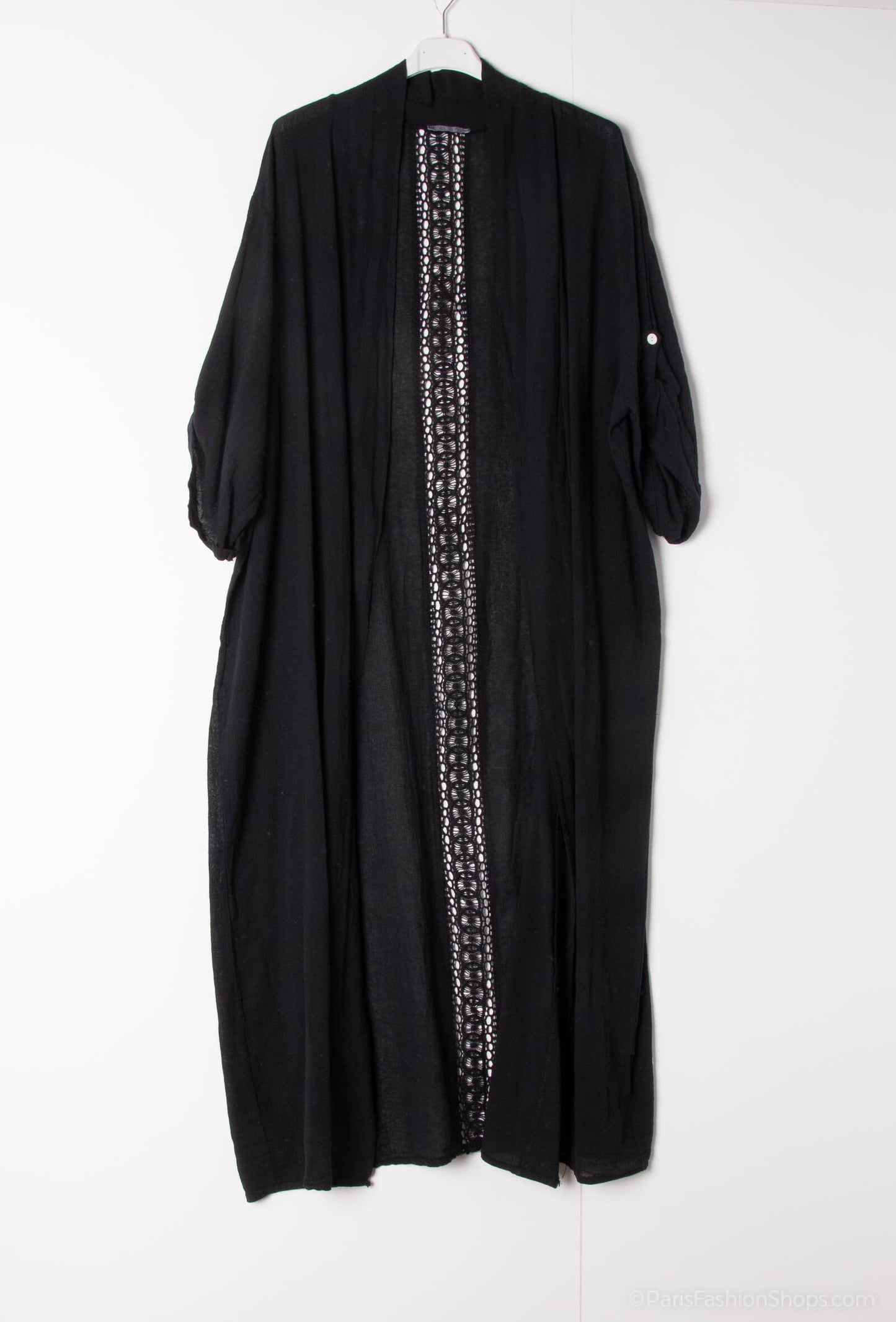 Plus Size Long kimono / cardigan in mix of cotton/linen