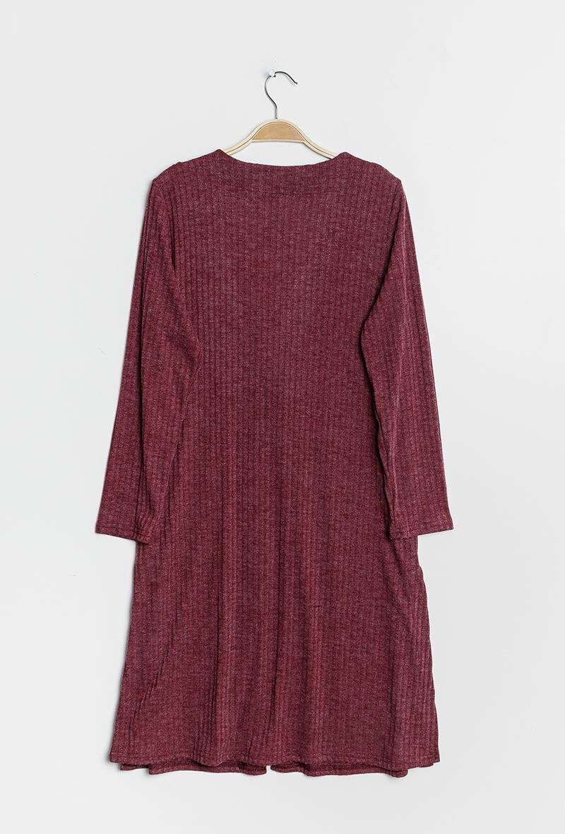 Plus Size Ribbed Lång Cardigan