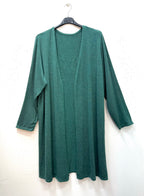 Soft long cardigan with Peace & Love print i Stor Storlek