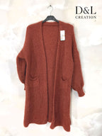 Fluffy long cardigan with pockets