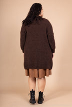 Fluffig lång cardigan med fickor, storlekar T38 till T52 i Stor Storlek