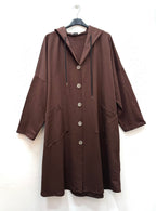 Lång bomullskardigan med vingeprint på baksidan i Stor Storlek