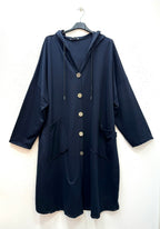 Long cotton cardigan with wing print on the back i Stor Storlek