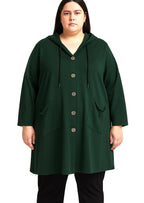 Long cotton cardigan with wing print on the back i Stor Storlek