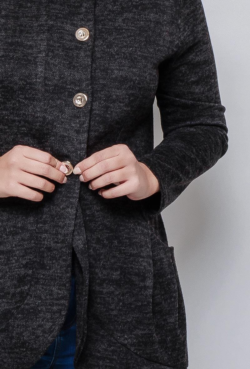 Plus Size Lång Cardigan med Fickor