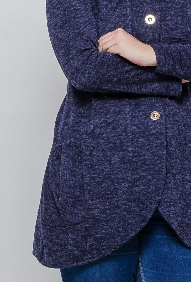 Plus Size Lång Cardigan med Fickor