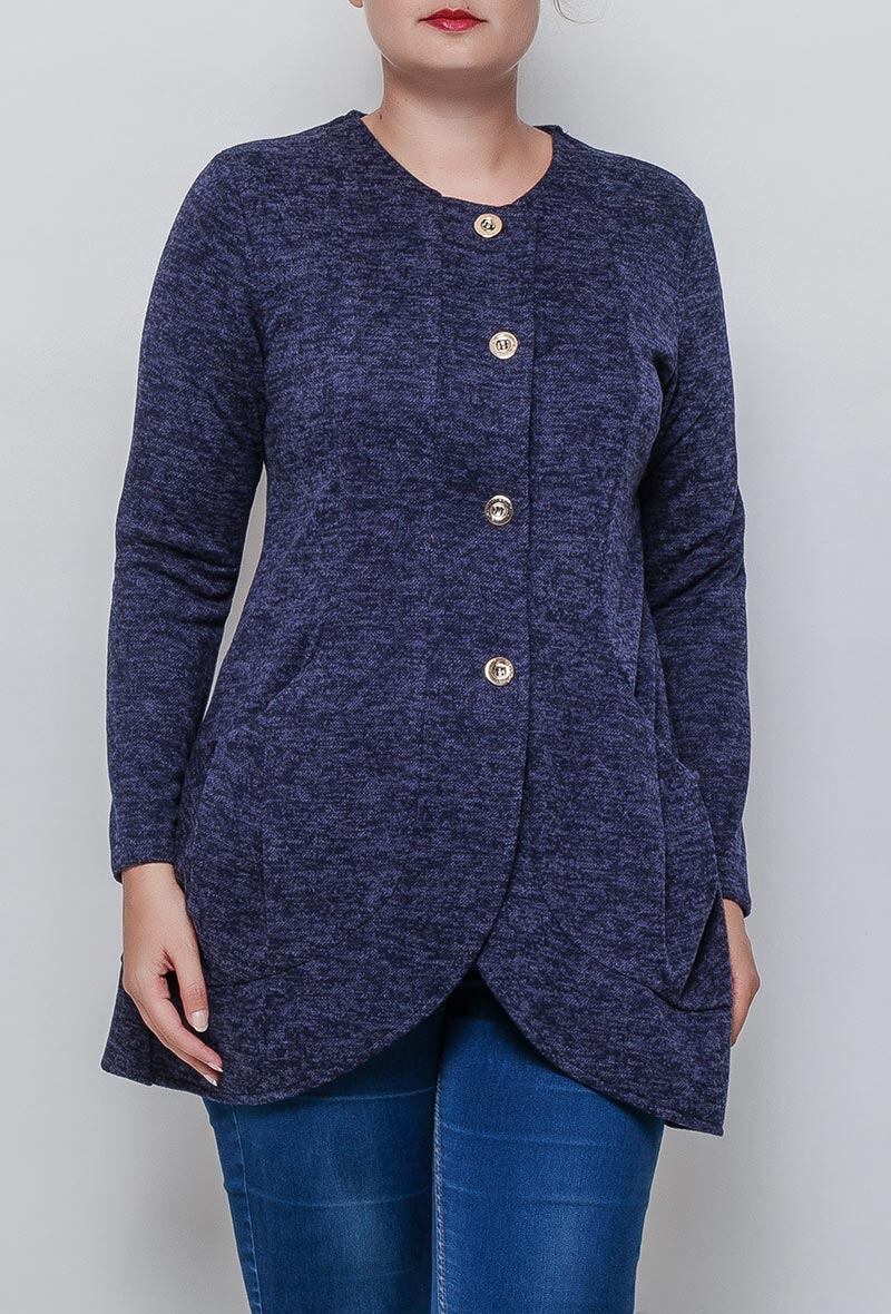 Plus Size Lång Cardigan med Fickor