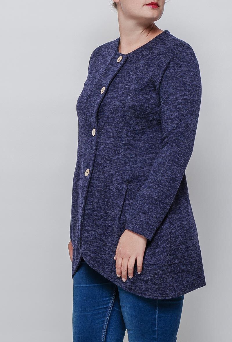 Plus Size Lång Cardigan med Fickor