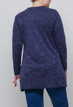 Plus Size Lång Cardigan med Fickor