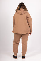Plus Size Fleece Vest med Huva och Fickor