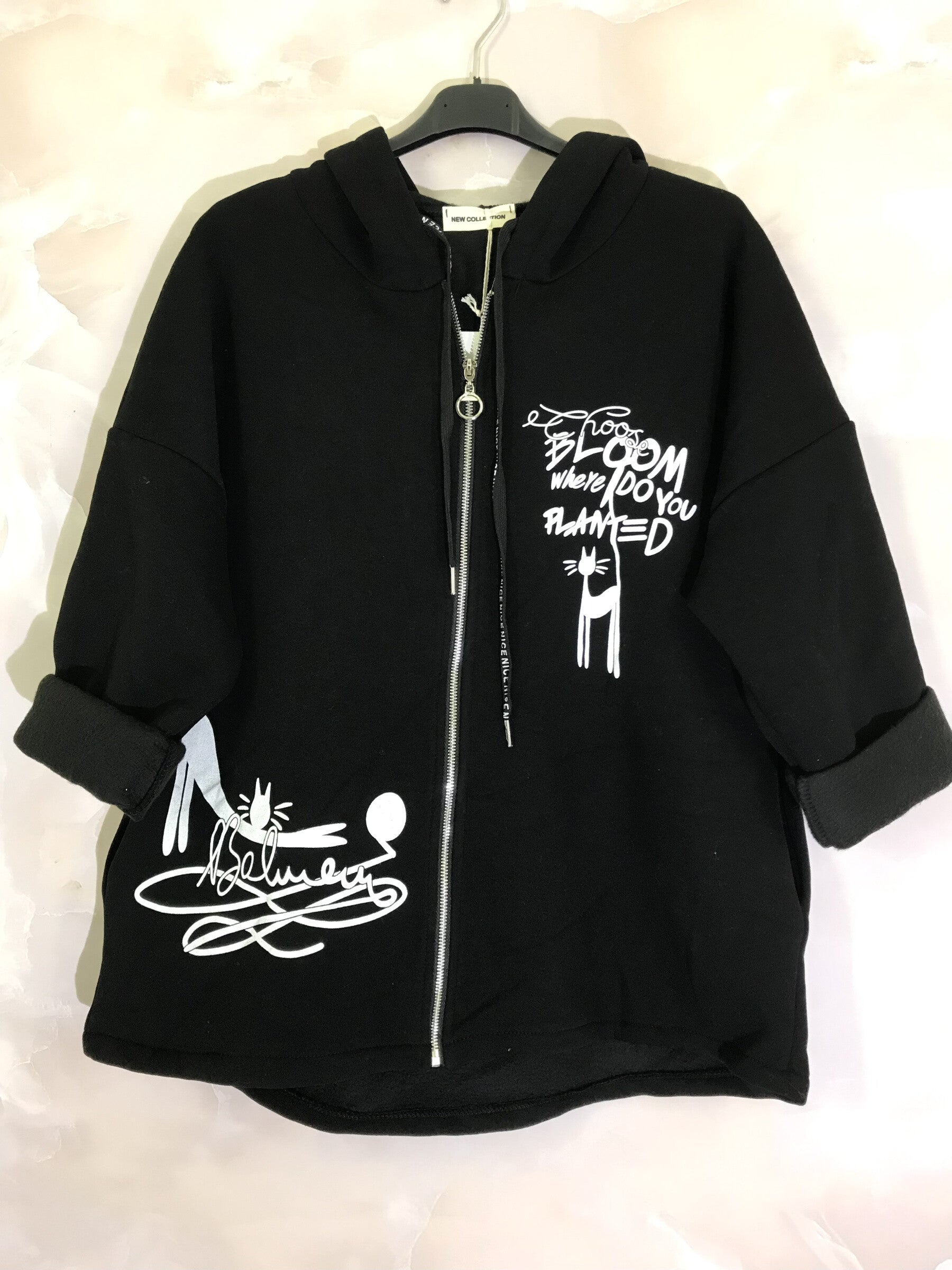 Plus Size Fleece vest with hood and pockets