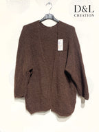 Open cardigan with alpaca and super stretch wool