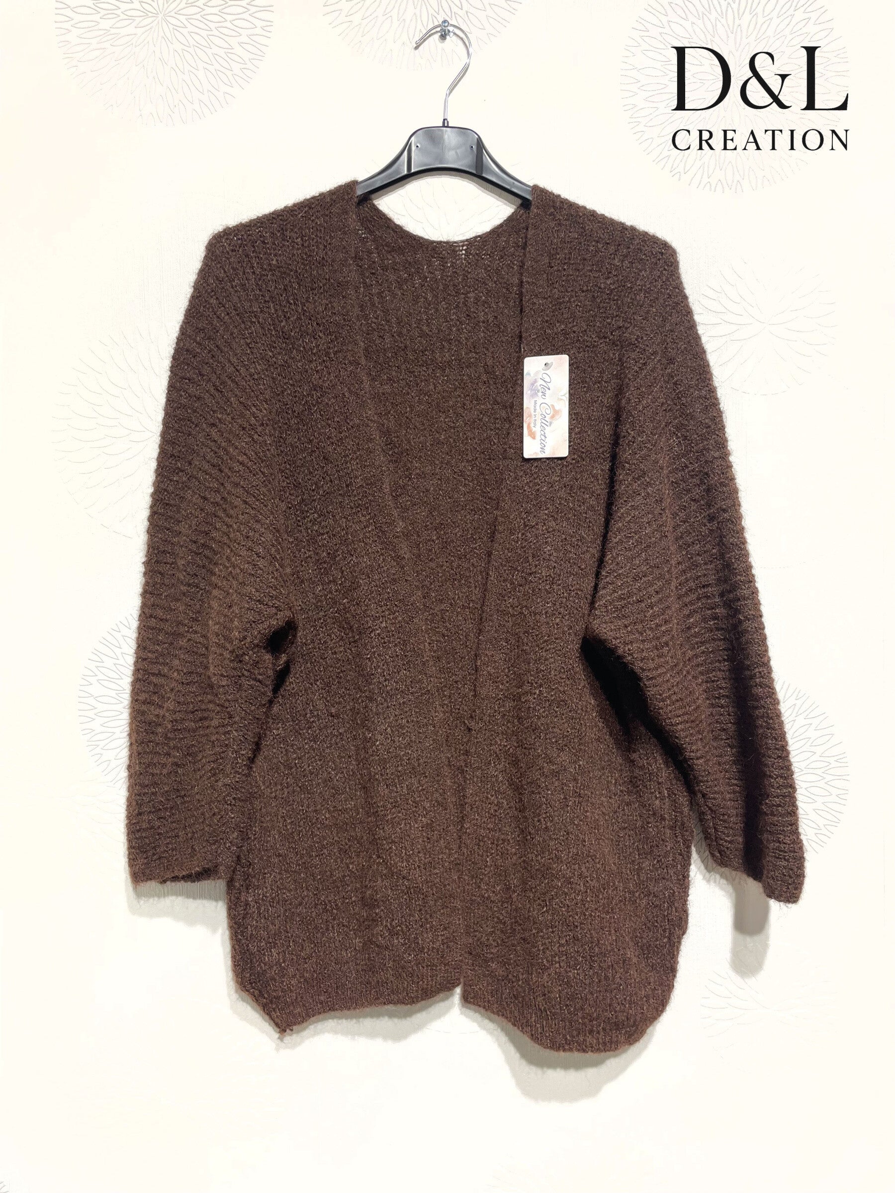 Open cardigan with alpaca and super stretch wool