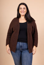 Open cardigan with alpaca and super stretch wool