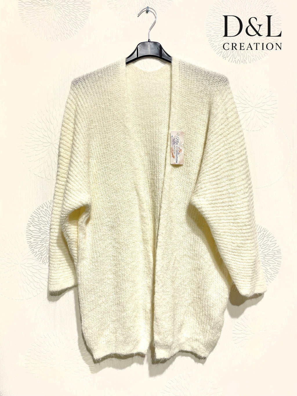 Open cardigan with alpaca and super stretch wool
