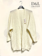 Open cardigan with alpaca and super stretch wool