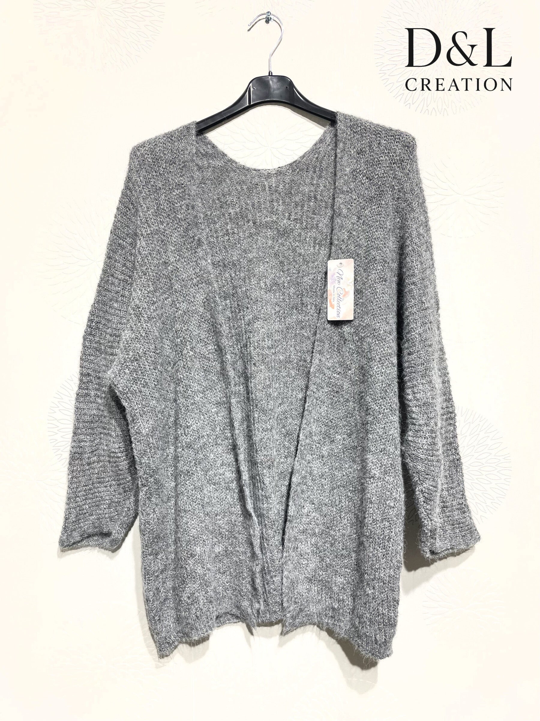 Open cardigan with alpaca and super stretch wool